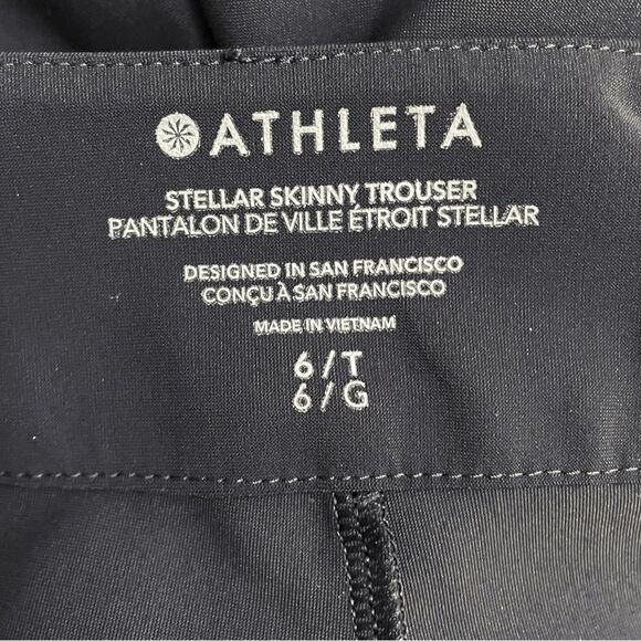 Athleta Stellar Crop Trouser Black Athleisure Comfy Travel Pant Size 6T | 6 Tall - Picture 11 of 14